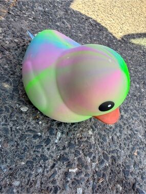 Squish Viral Tie-Dye Pastel Rubber Duck Jumbo Squishy- Multicolor